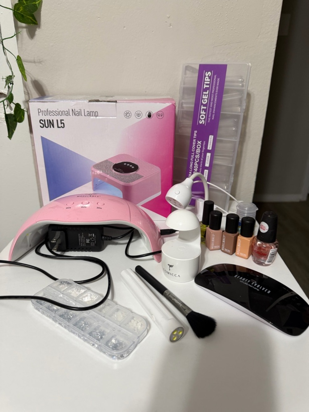 SUN L5 Pink Professional Nail Lamp Kit bundle + extras